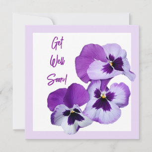 Carte Allez-y bientôt joli mauve pansement amour floral
