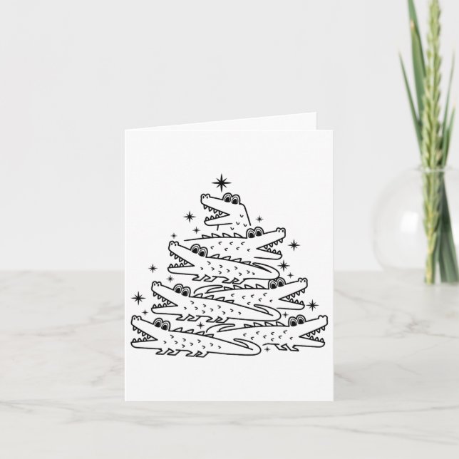 Carte Alligator Christmas Tree Swea (Devant)