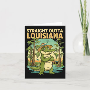Carte Alligator de Louisiane drôle Rétro Faune Voyage Ba