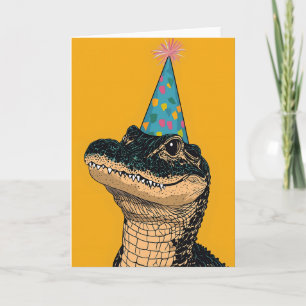 Carte Alligator de parti   Anniversaire Fête Fun