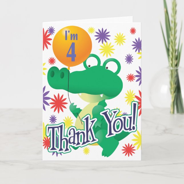 Carte Alligator du 4e anniversaire (Devant)