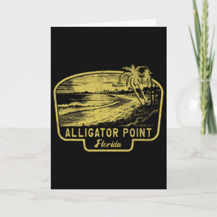 Carte Alligator Point Floride Plage Surf Vintage Bleu