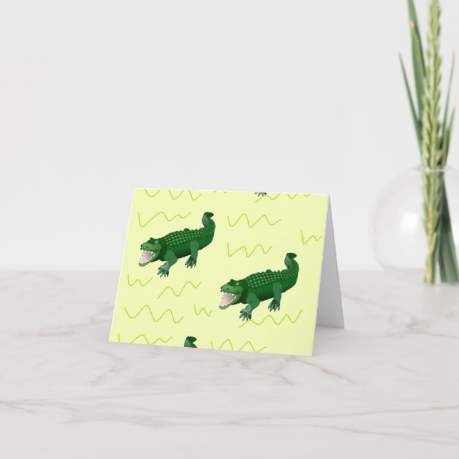 Carte Alligator sur jaune (Devant)