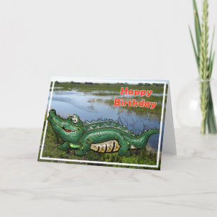 Carte Alligator vert de bande dans le joyeux