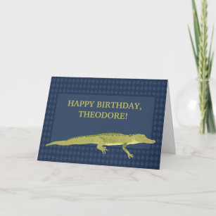 Crocodile noir & blanc Personnalisé Anniversaire Carte de vœux