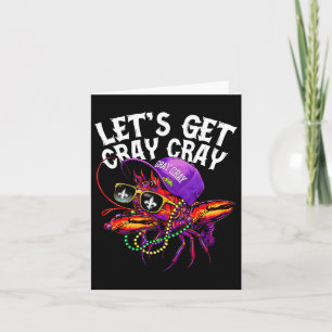 Carte Allons chercher Cray Dabbing Crawfish Mardi Gras H