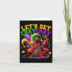 Carte Allons chercher Cray Dabbing Crawfish Mardi Gras H