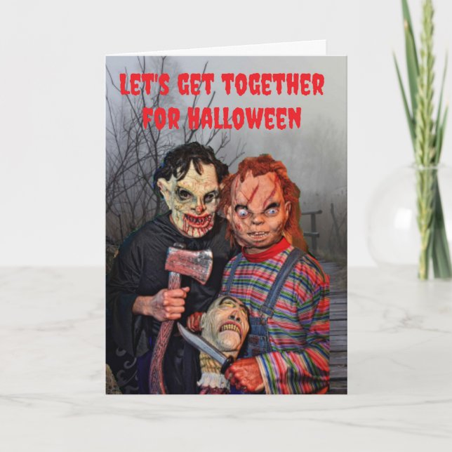 Carte Allons ensemble pour Halloween. (Devant)