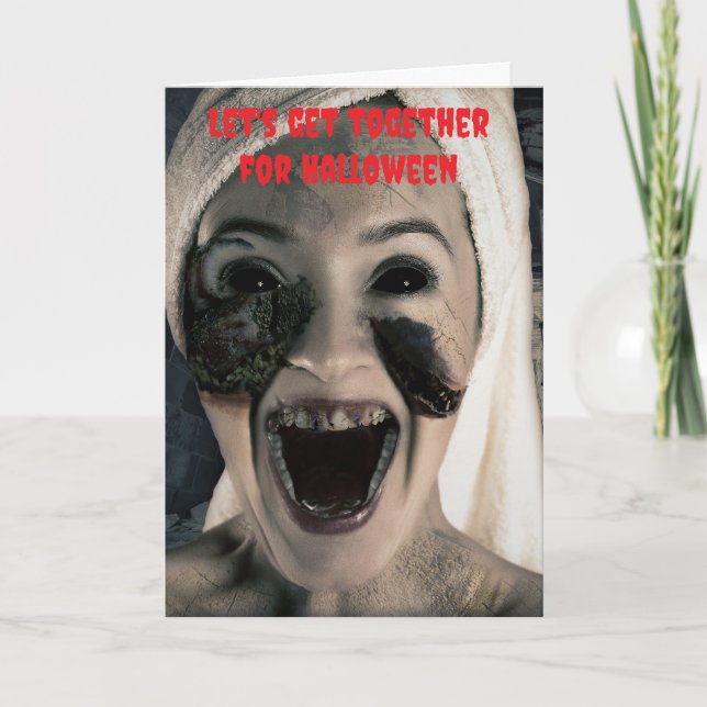 Carte Allons ensemble pour Halloween. (Devant)