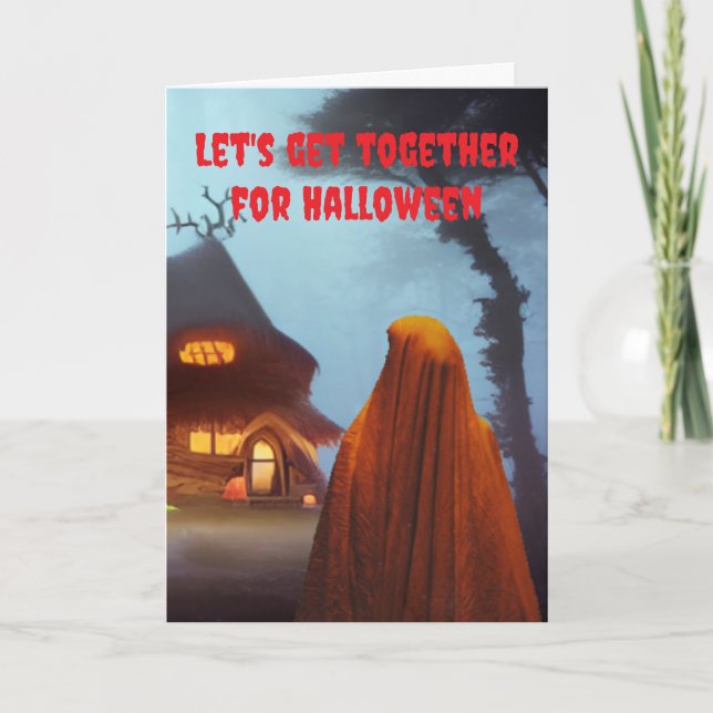 Carte Allons ensemble pour Halloween. (Devant)