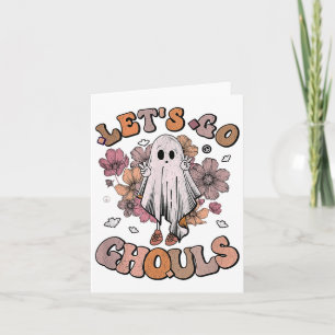 Carte Allons Gouls Ghost les années 70 Hippie Halloween