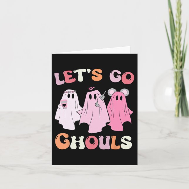 Carte Allons Gouls Halloween Ghost Costume Ret (Devant)
