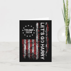 Carte Allons voir Harry Funny Trump 2024 Us Flag Vintage