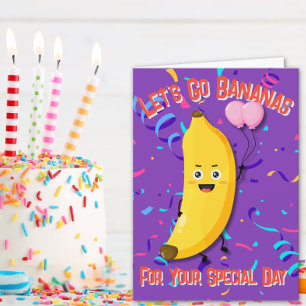 Carte Allons-y Bananes Anniversaire