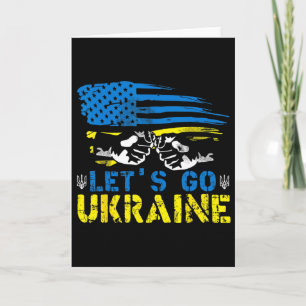 Carte Allons-y Drapeau ukrainien Américain Ukraine Nous