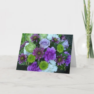 Carte Alma fleurit bouquet pourpre