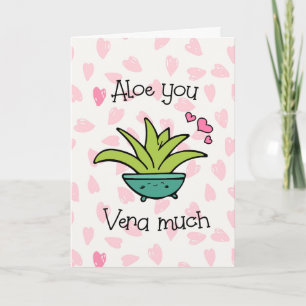 Carte Aloe You Vera Much Amour Mignon Pun