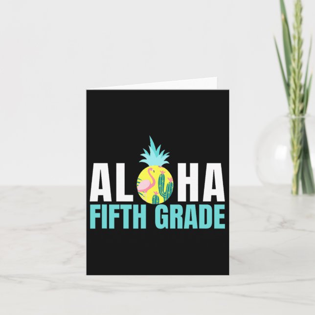 Carte Aloha Cinquième Année Retour À L'École Enseignants (Devant)