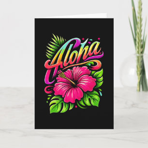 Carte Aloha Fleur Tropicale Vacances Hawaï Été Plage
