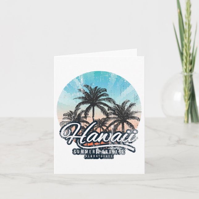 Carte Aloha Hawaii Hawaii Tee Beach Costume de vacances  (Devant)