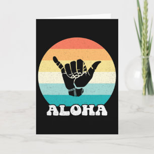 Carte Aloha Hawaii îles hawaïennes Signe de la main Shak
