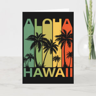 Carte Aloha Hawaii Palmier Arbre Tropical Île Hawaïenne