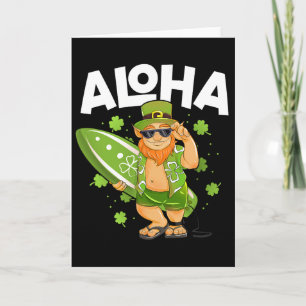 Carte Aloha Hawaii Surfant Leprechaun Saint Patrick Day