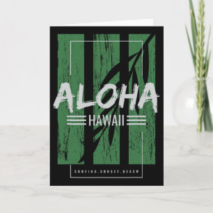 Carte Aloha Hawaii Surfant Plage de Sunset