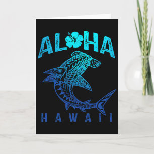 Carte Aloha Hawaii Tril Requin Plage polynésienne hawaïe