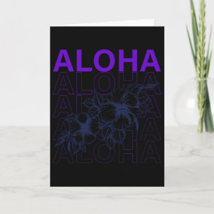 Carte Aloha Hawaii Vacances Surf Plage Tropical Hibiscus