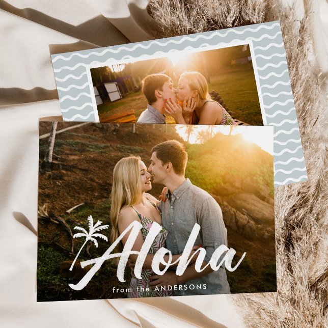 Carte Aloha Palmier 2 Photos (Créateur téléchargé)