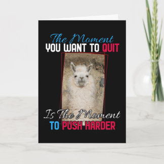 Carte Alpaca Llama - Push Harder Encouragement