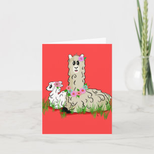 Carte Alpaca maman et bébé