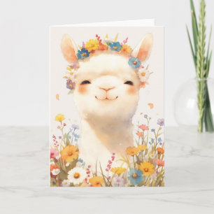 Carte Alpaca Une prairie de joie