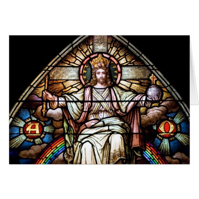 Carte Alpha et Omega en verre tendu (Devant horizontal)