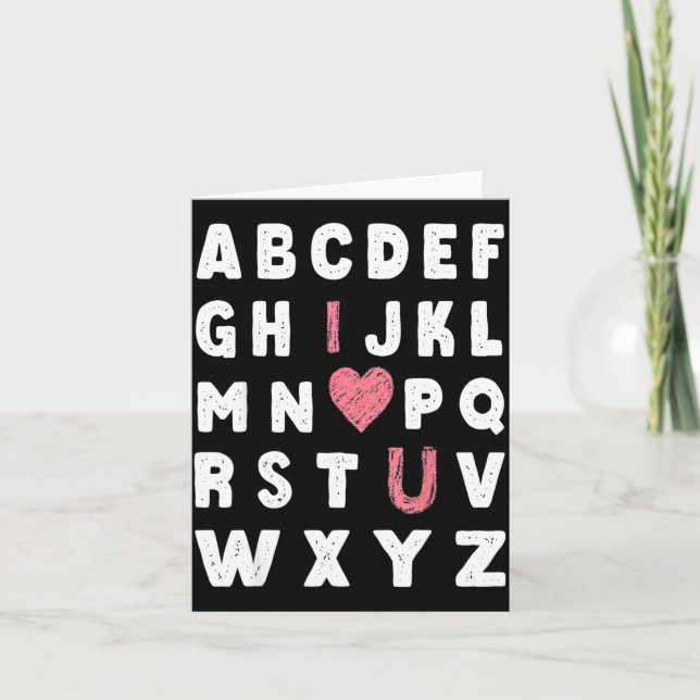 Carte Alphabet Abc Je T'Aime Saint Valentin Cœur  (Devant)