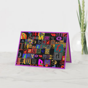 Carte Alphabet Abstrait fou et amusant