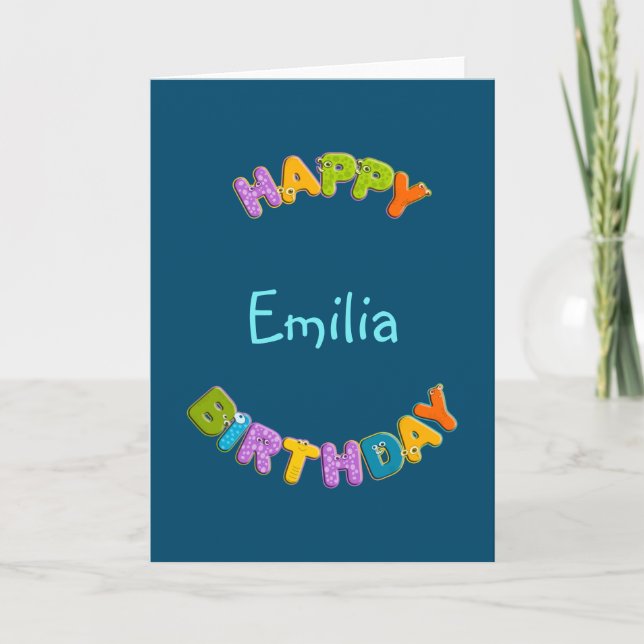 Carte alphabet animal - anniversaire (Devant)