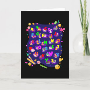 Carte Alphabet Animaux Début de l'école Filles Garçons