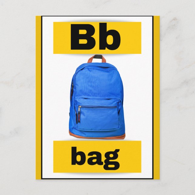 carte alphabet (avec image réelle) (Devant)