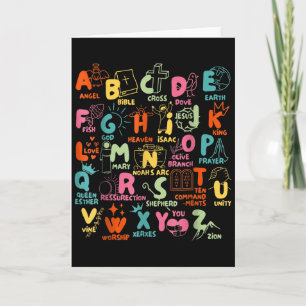 Carte Alphabet biblique groovy chrétien enseignant étudi