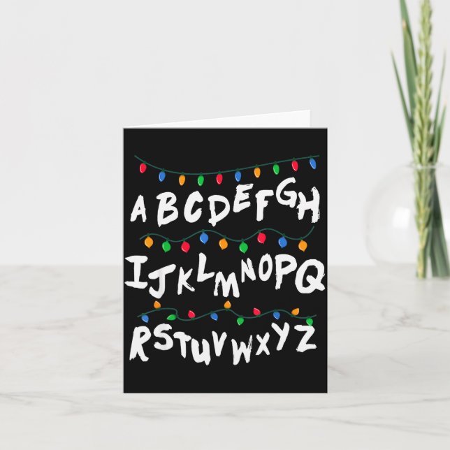 Carte Alphabet Christmas Lights T Shirt Stranger Tee Gif (Devant)
