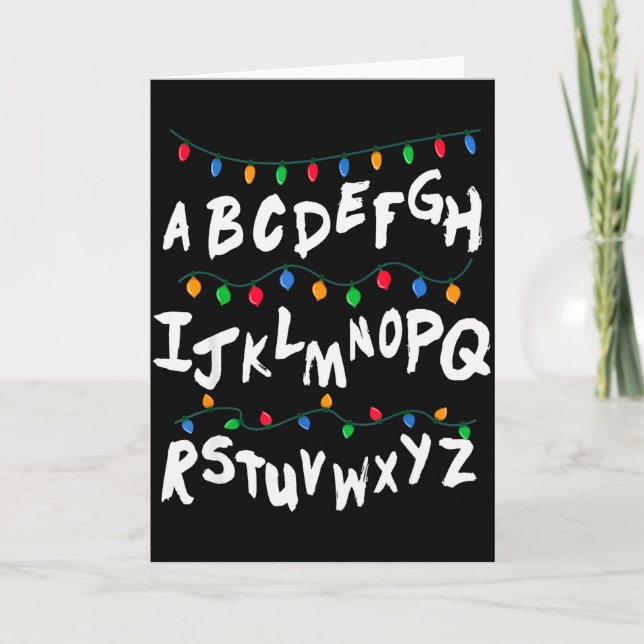 Carte Alphabet Christmas Lights T Shirt Stranger Tee Gif (Devant)