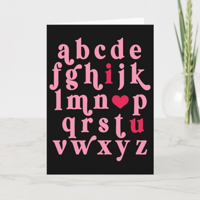 Carte Alphabet de la Saint-Valentin Abc Je t'aime Profes (Devant)