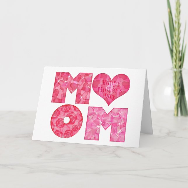 Carte Alphabet heureux de maman du jour de mère (Devant)
