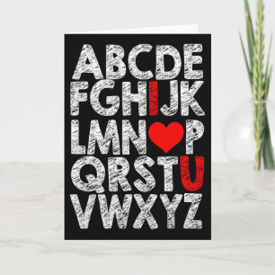 Carte Alphabet J'aime Graphique Avec Cœur Surbrillance V