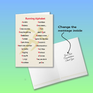 Carte alphabet sportif sur le thème de la course