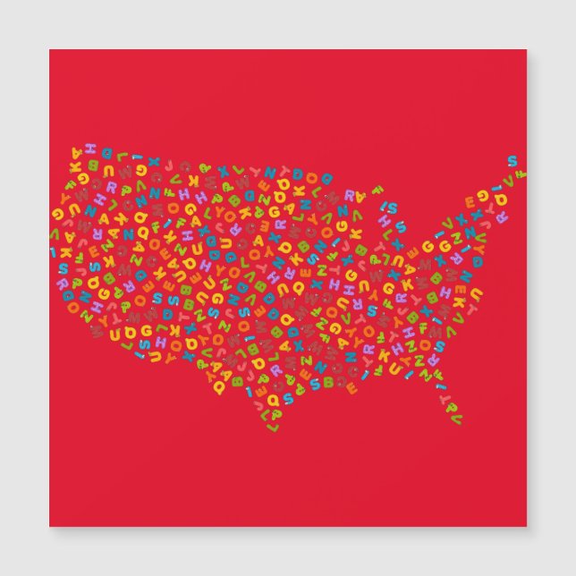 Carte alphabétique des États-Unis (Devant)