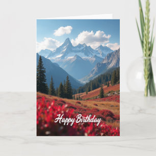 Carte Alpine de Joyeux Anniversaire