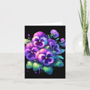 Carte Alzheimer Purple Pansy Floral Démence Alzheimer &#